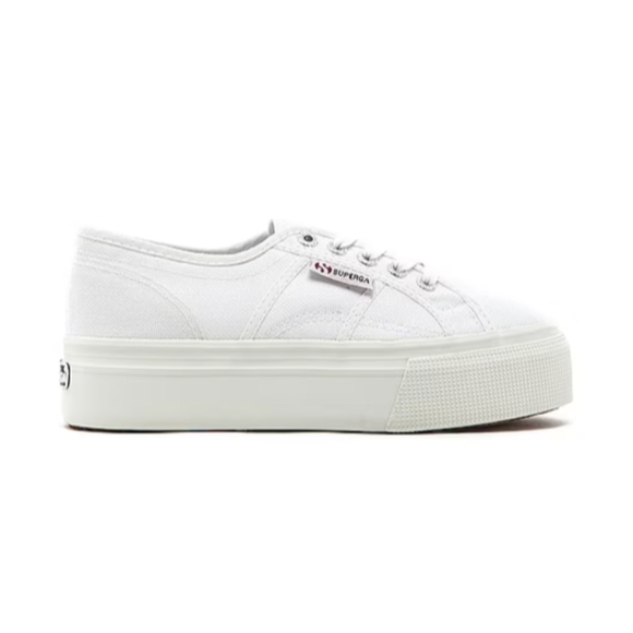 Superga 2790 White Canvas Platform Sneakers Shoes Women Size 6.5 - Picture 2 of 16